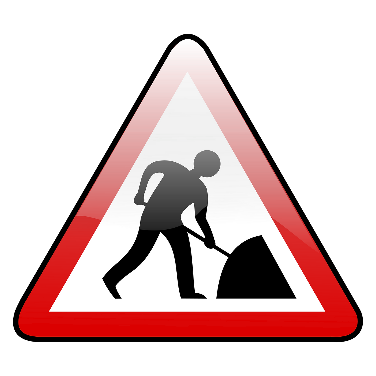 Road work sign png sticker